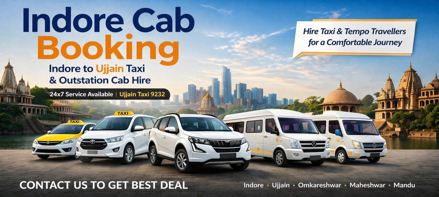 Indore to Ujjain Taxi Services